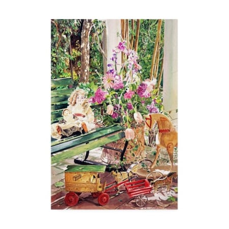 David Lloyd Glover 'Rocking Horse Dolls And Lilacs' Canvas Art,16x24